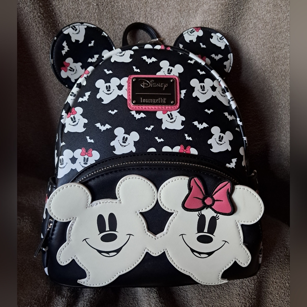 Mickey and Minnie GITD Loungefly Mini Backpack